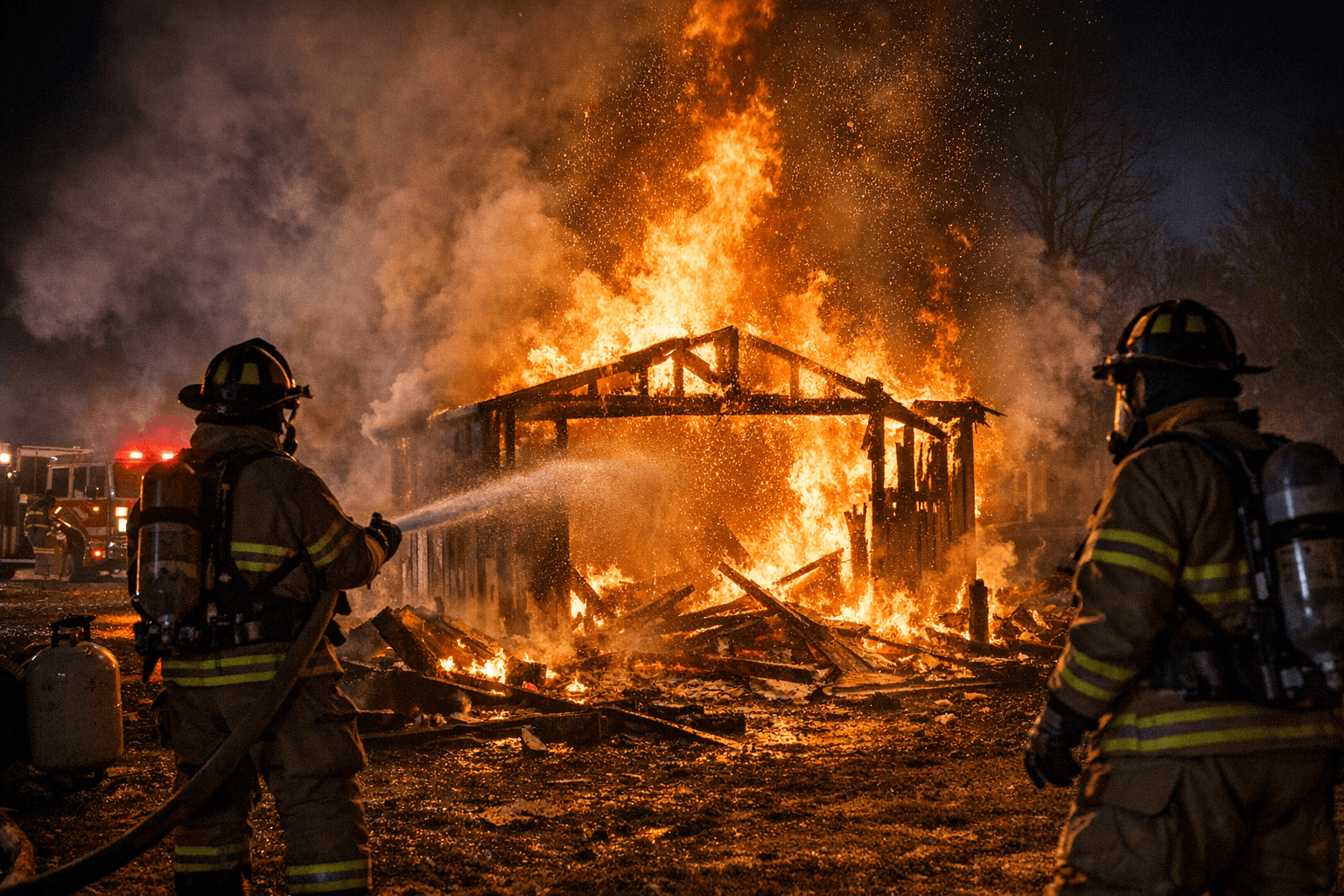 Evening Shed Fire Destroys Outbuilding on New York Mills Northeast Side