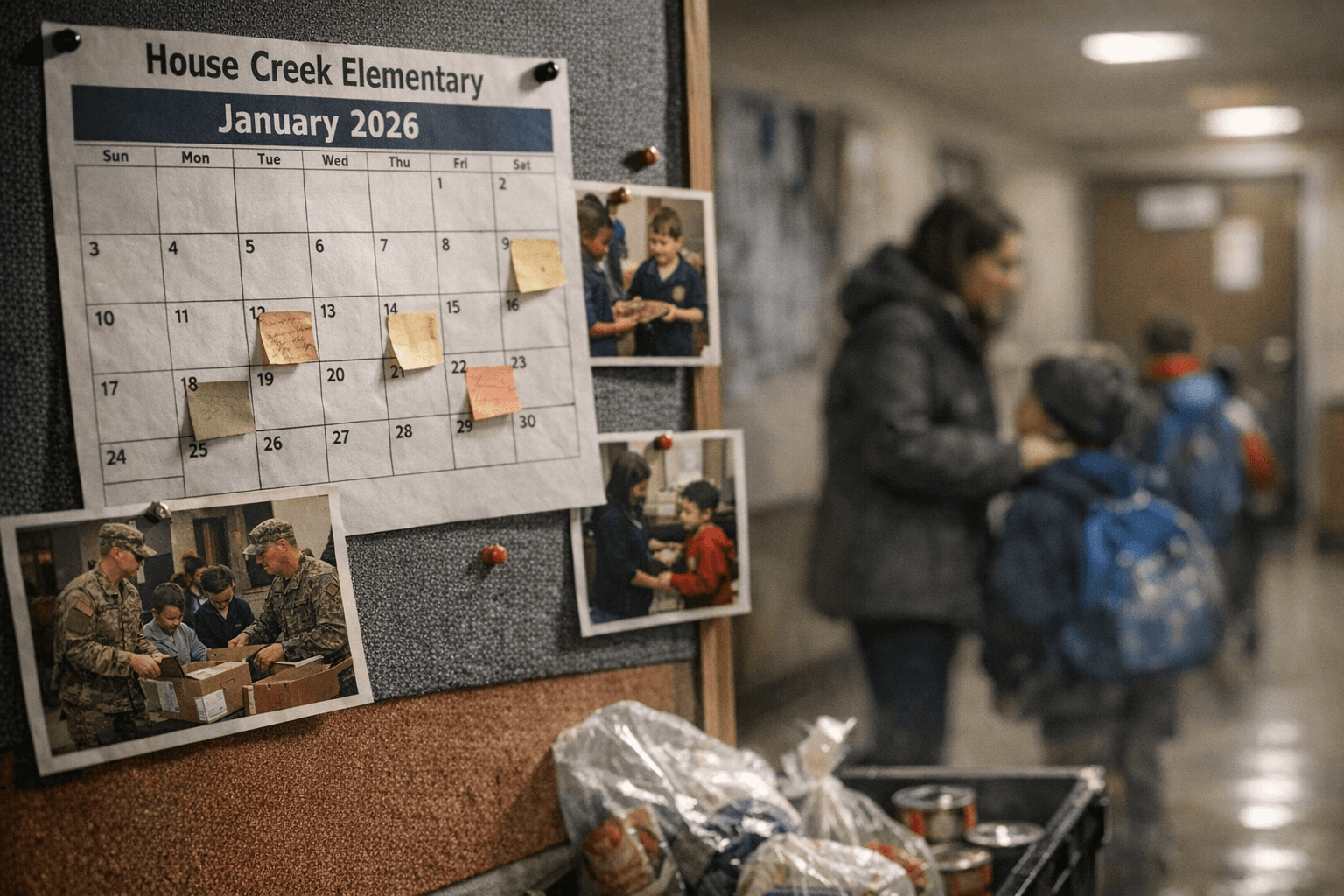 House Creek Elementary Posts January Calendar Showing School Closures, Community Projects
