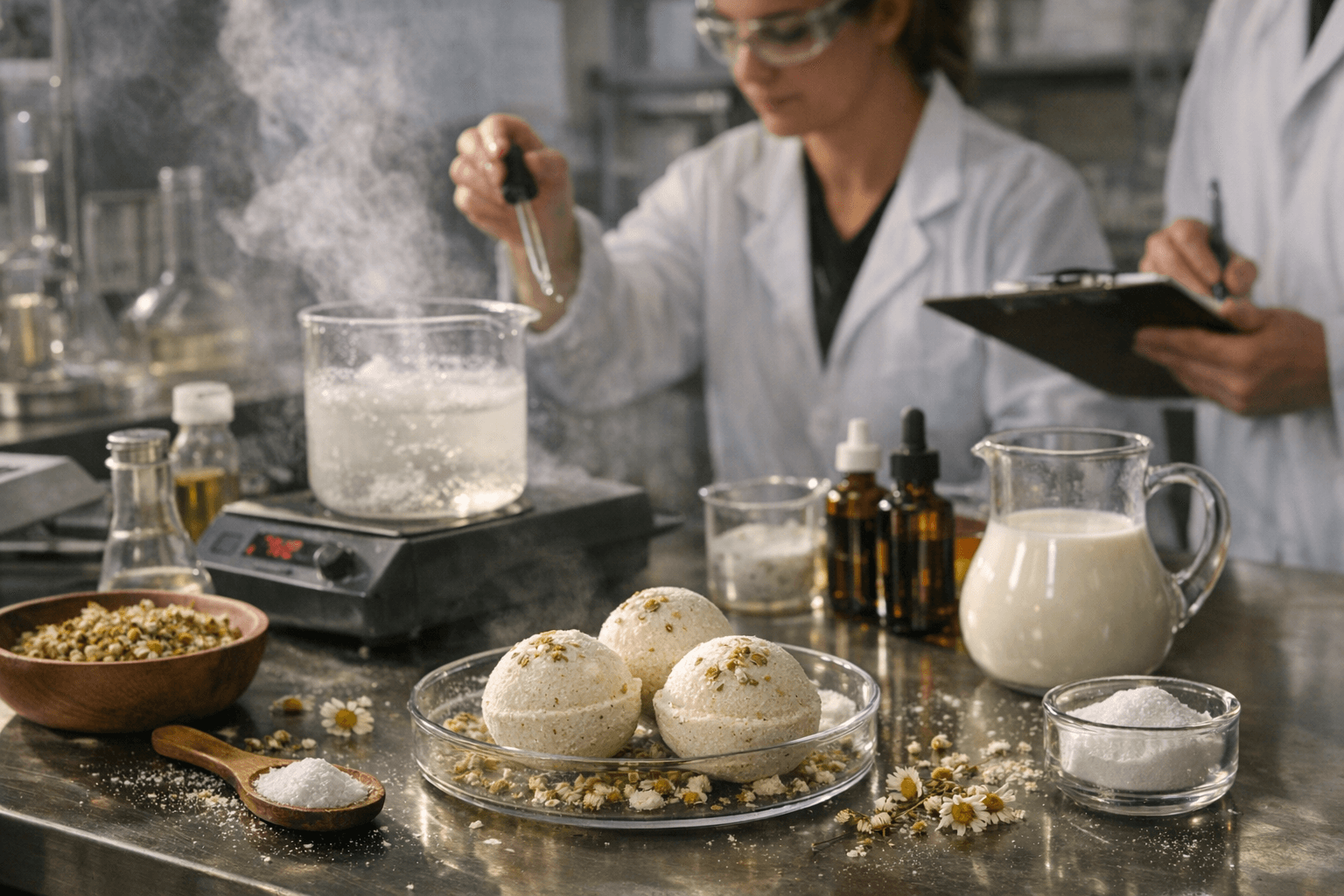 Study Offers Lab-Style Insights for Chamomile Goat Milk Bath Bombs