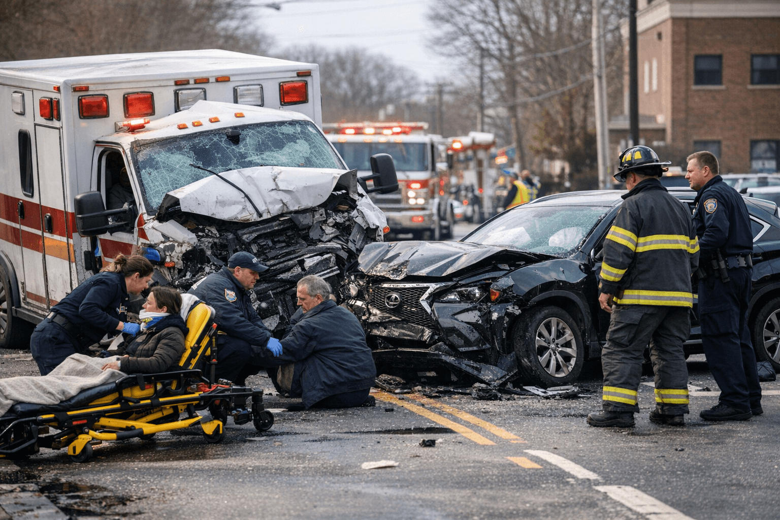 Ambulance Collision on Park Avenue Injures Five in Huntington