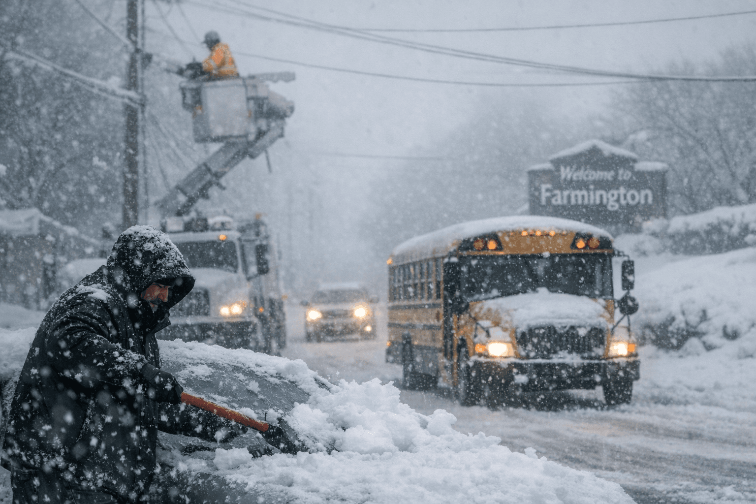 Polar Jet Stream Storm Drops Up to 8 Inches in Farmington
