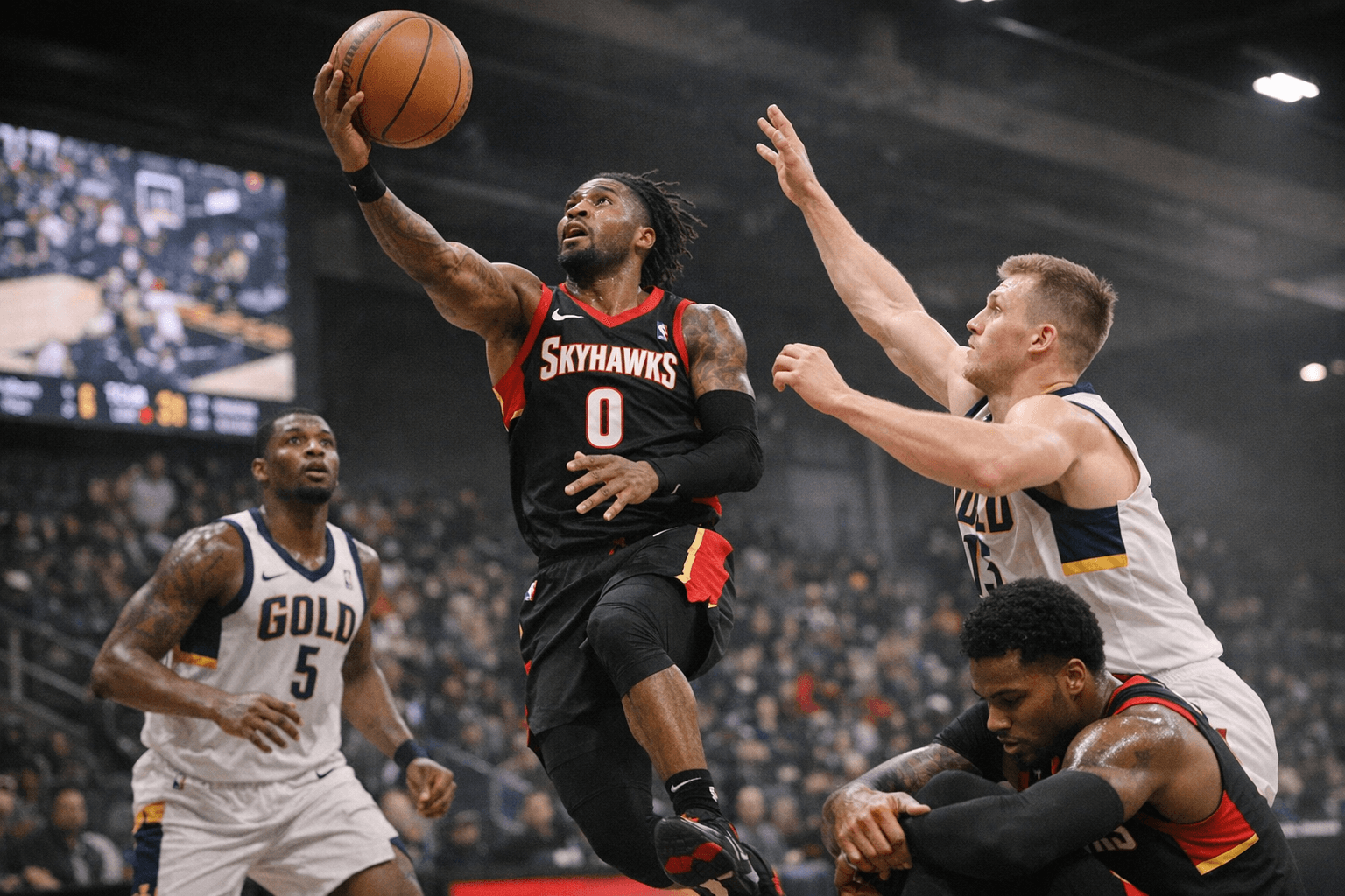 Skyhawks fall in close G League loss despite Hawkins triple-double