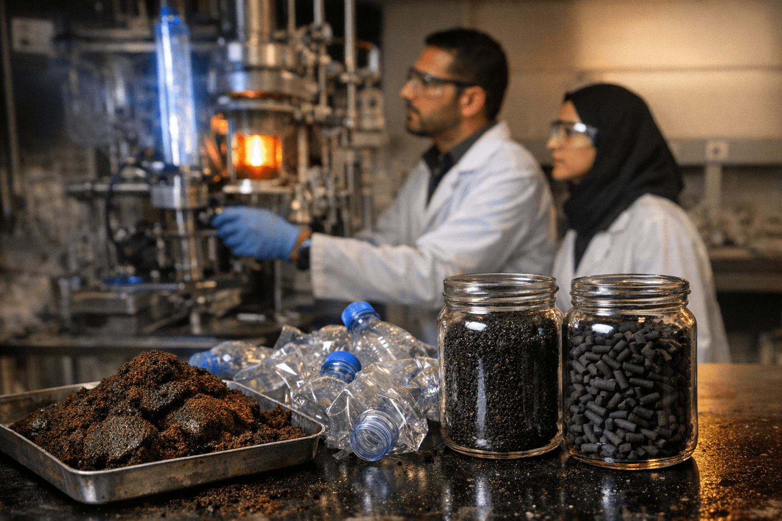 Coffee grounds and plastic bottles turned into carbon filters