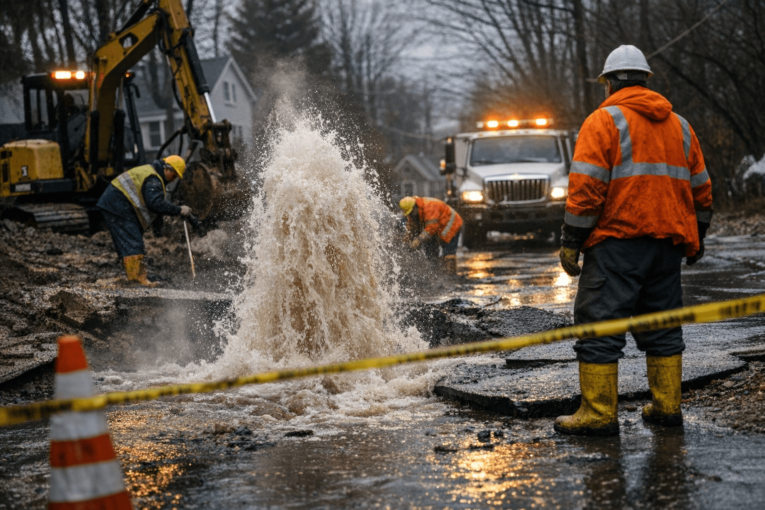 Claremont water main break disrupts service on three streets