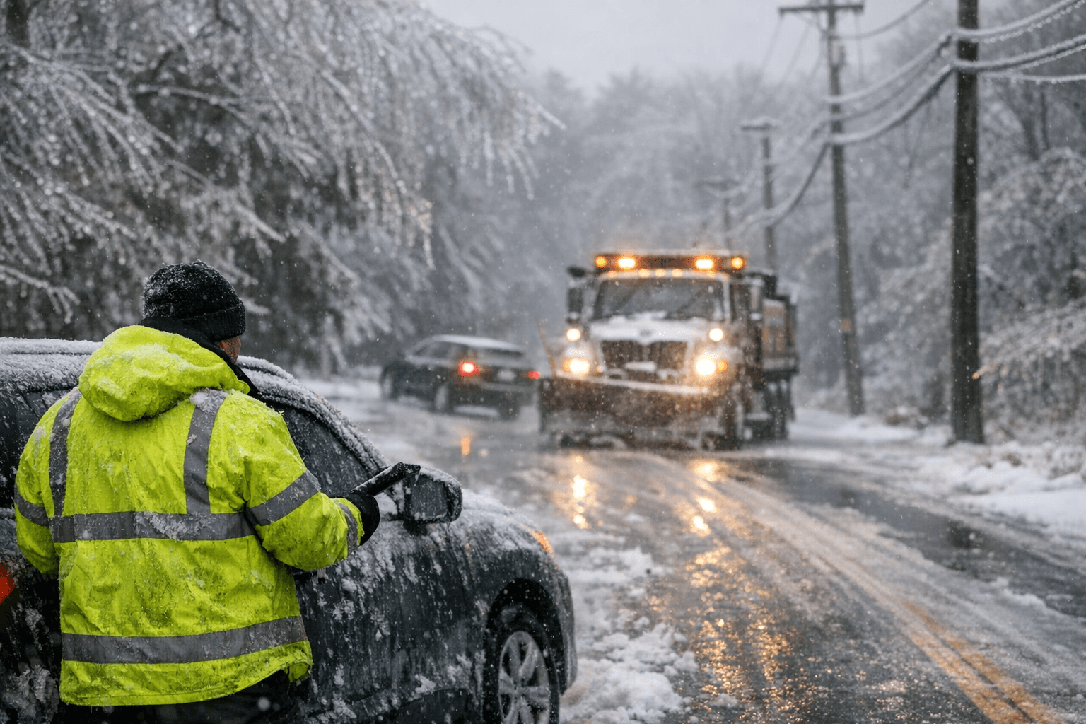 Mixed winter storm coats Sagadahoc County with icing, snow