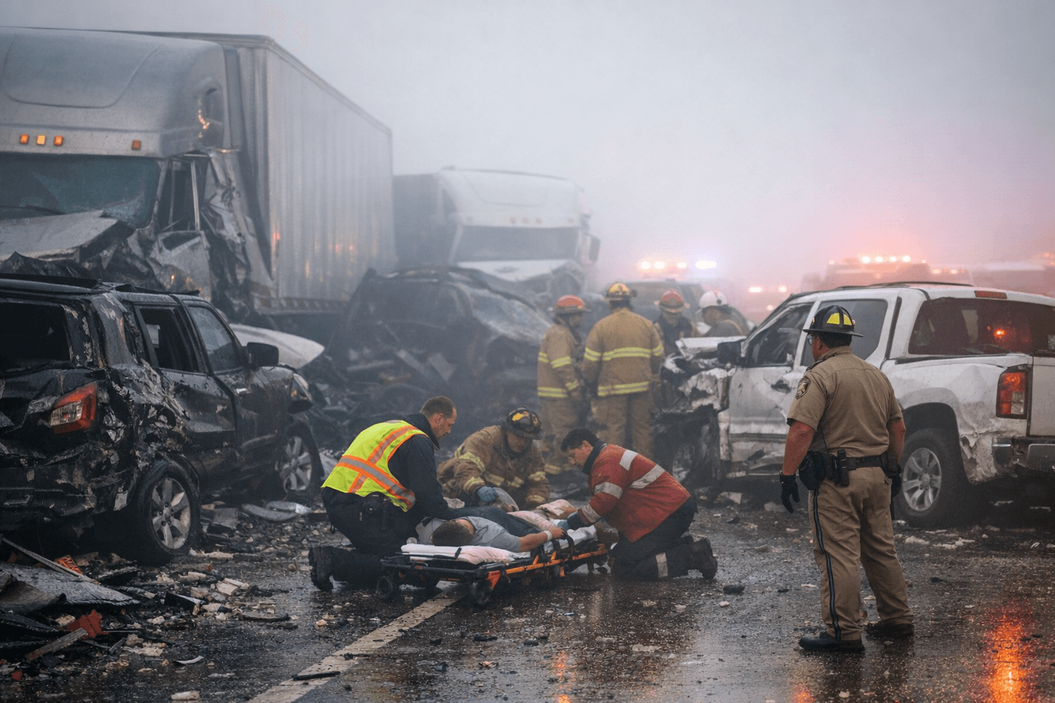 Fatal 17-vehicle pileup on SR 99 halts Fresno County traffic