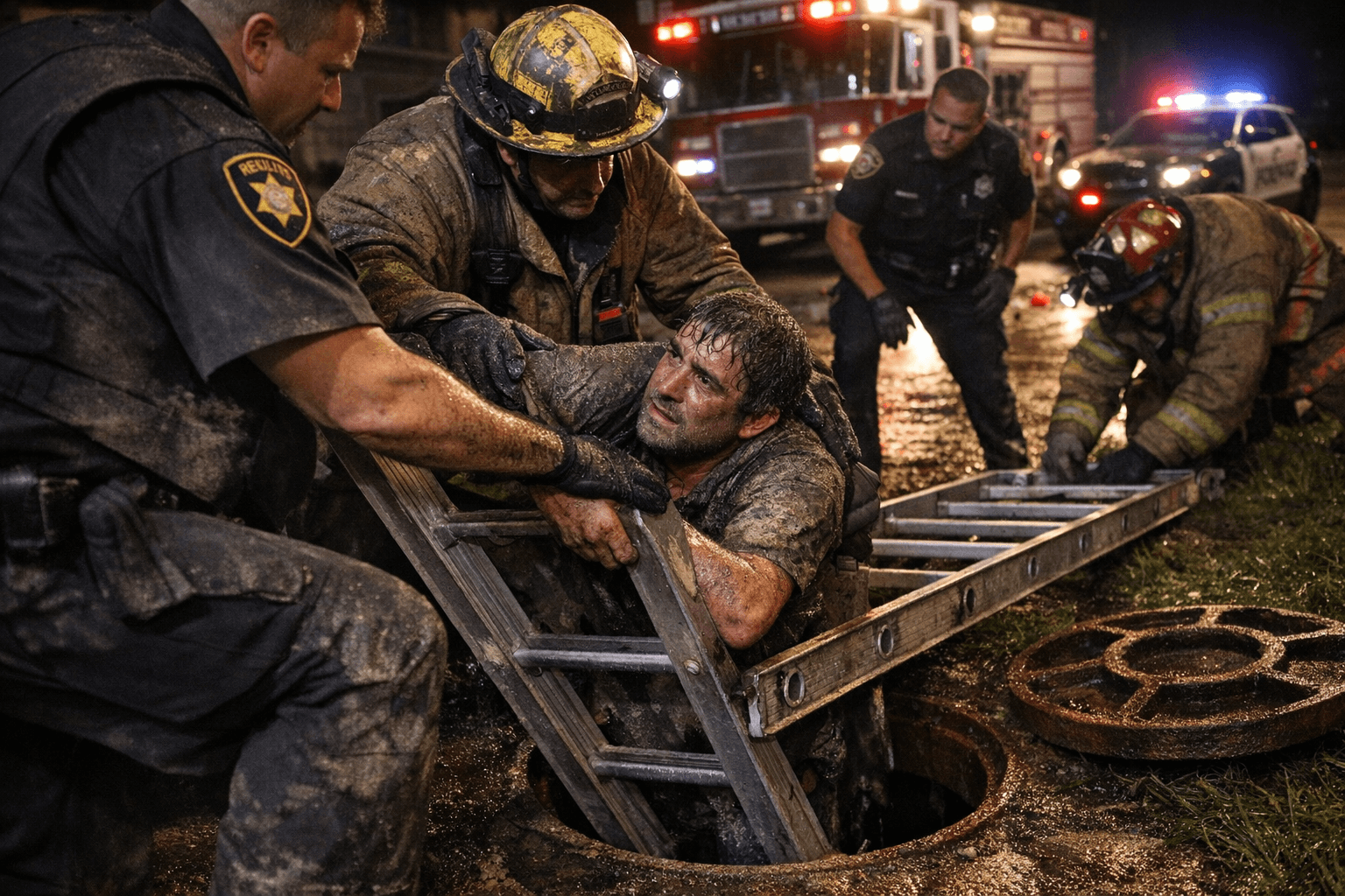 North Houston deputies, firefighters rescue man trapped in sewer