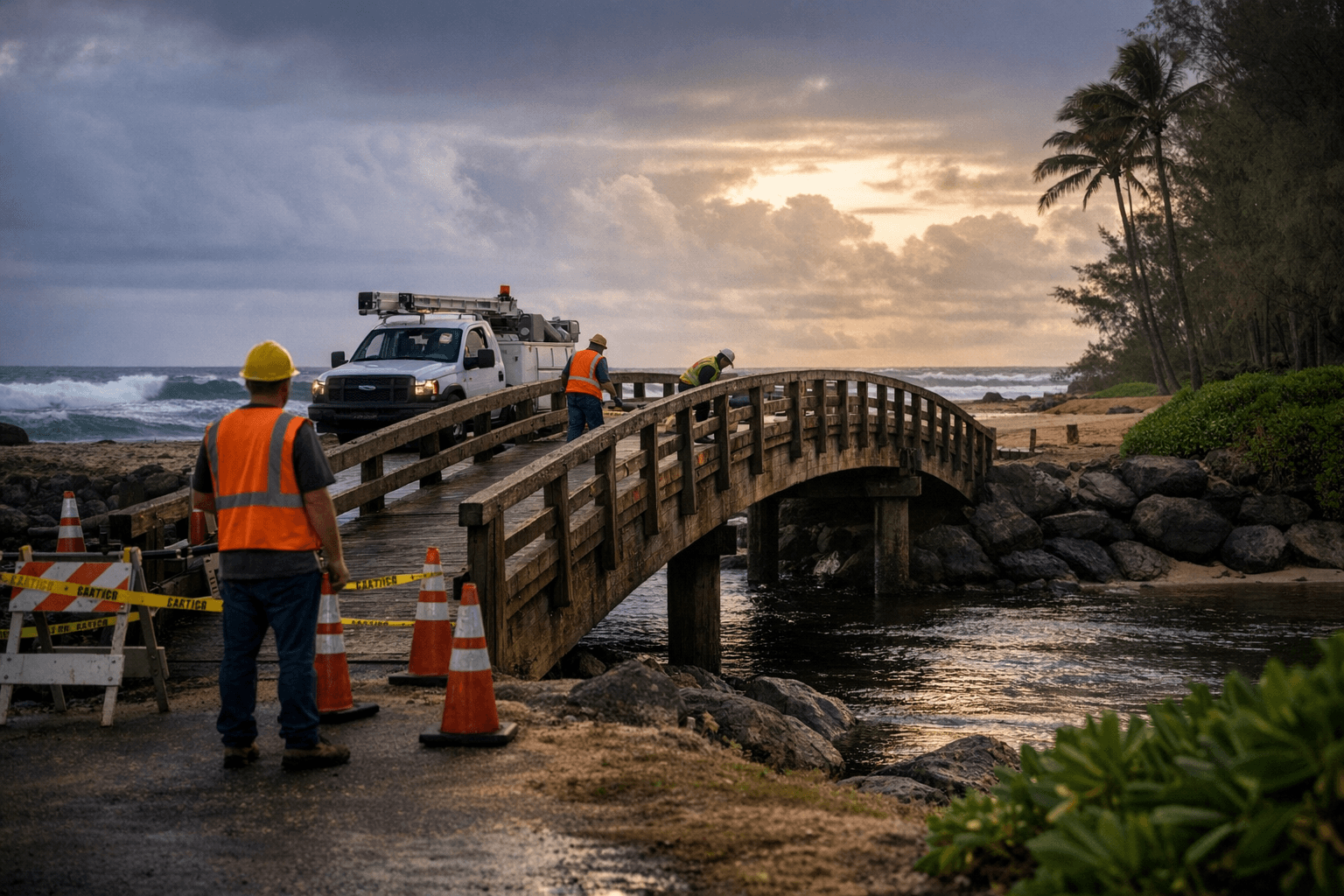 Bynum Bridge at Lydgate Beach Park to close for scheduled maintenance