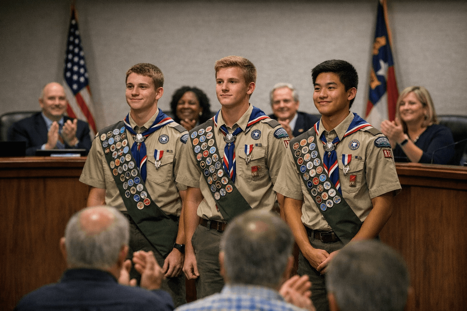 Mebane council honors three new Eagle Scouts, highlights youth civic pipeline