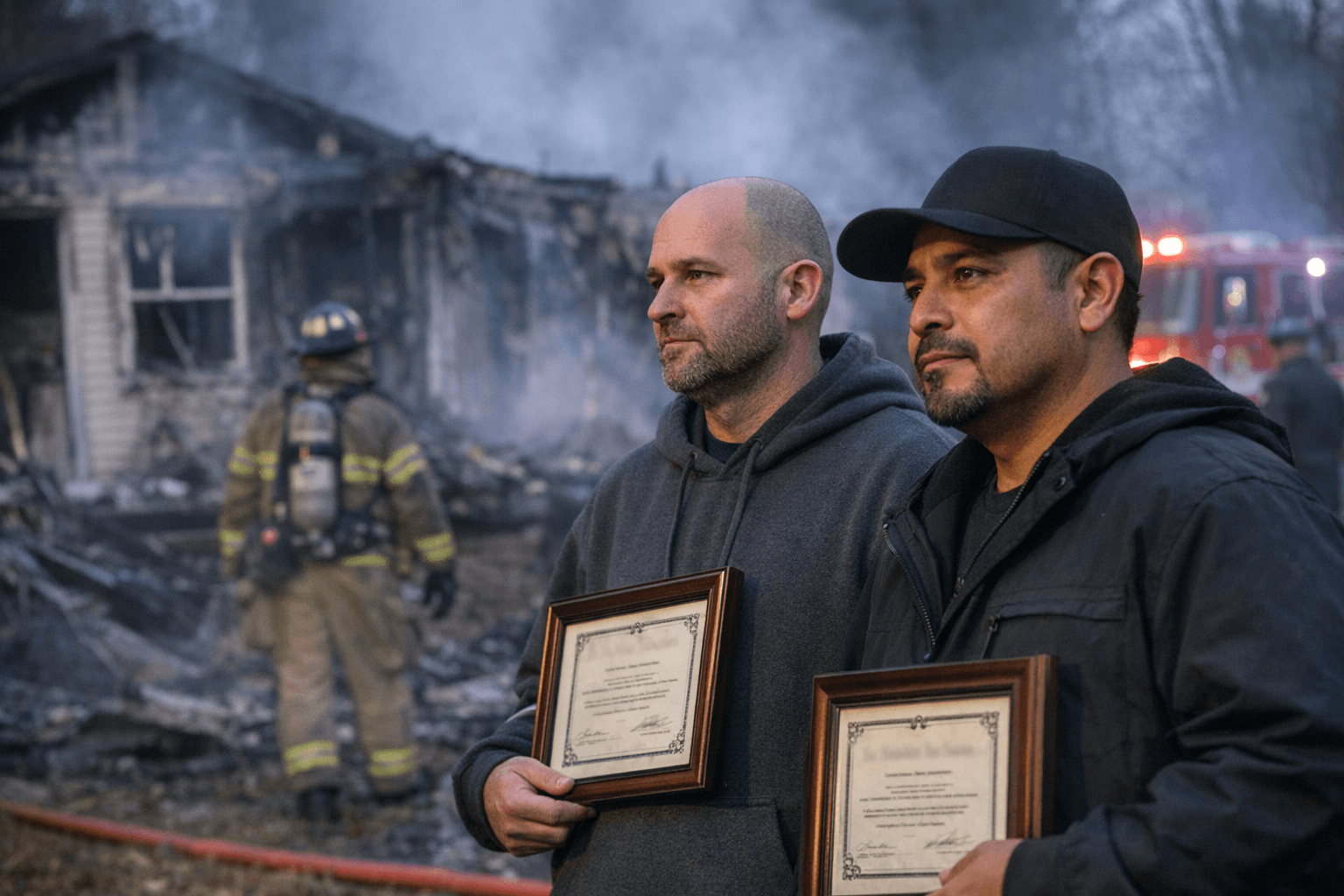 Graham honors two men who saved neighbor from house fire