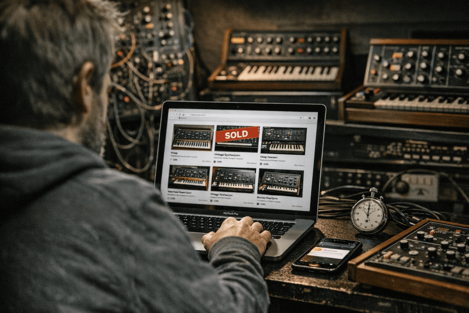 Vintage synths and rare gear selling in seconds online