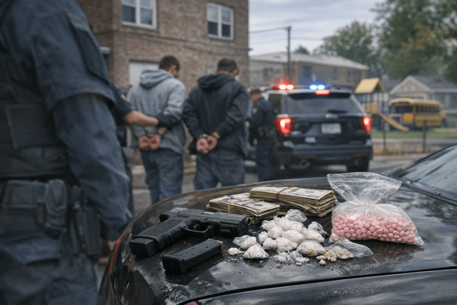 Two arrested after drug and firearm seizure near Newport school