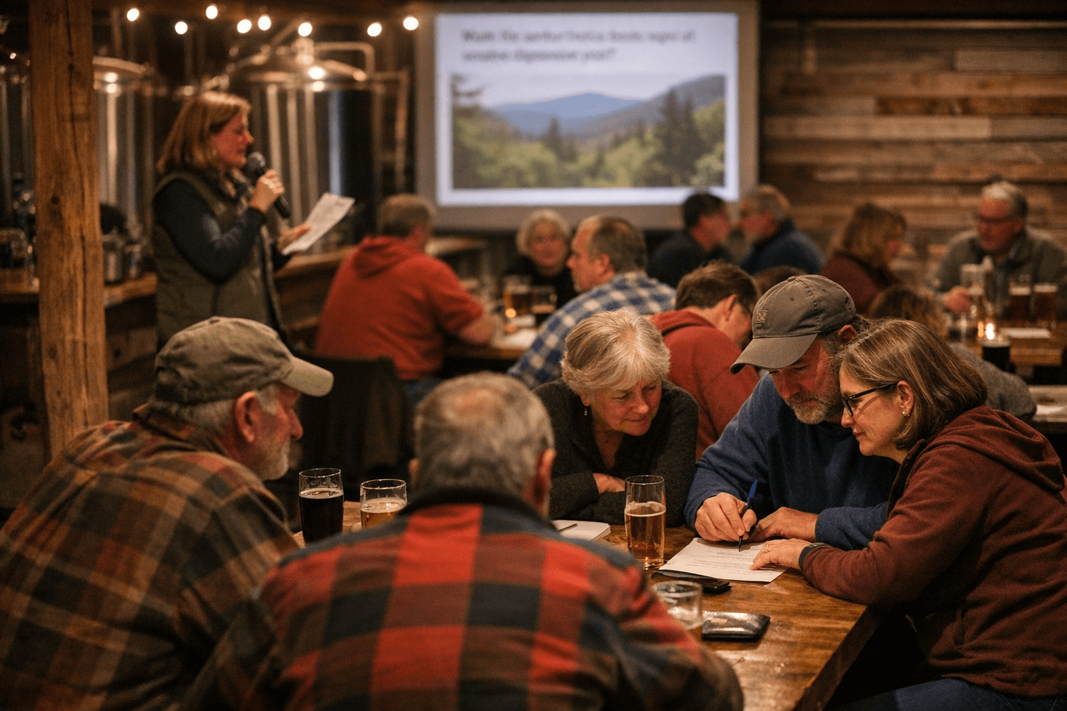 Land-conservation trivia night draws Sunapee residents to Hoptimystic Brewing