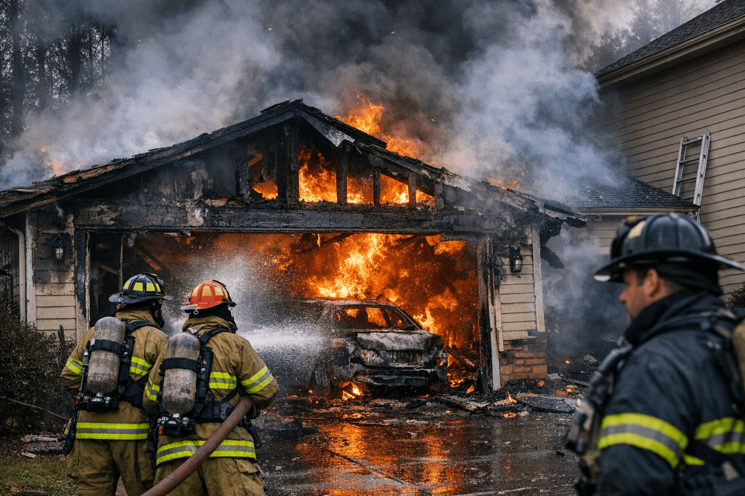 Holly Springs garage fire reignites but remains contained
