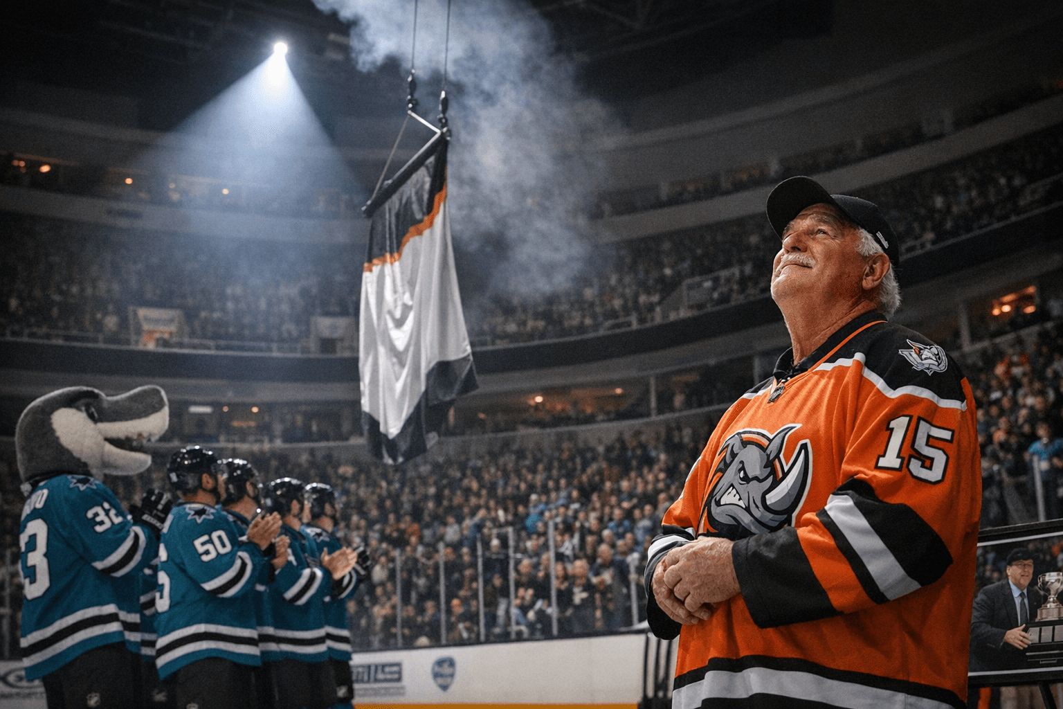 Barracuda raise banner to honor Roy Sommer's AHL coaching legacy