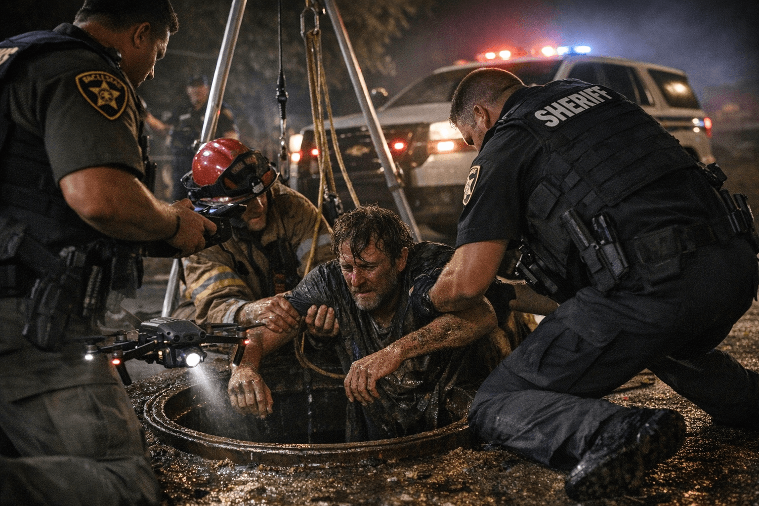 Harris County deputies use drones to rescue man trapped in sewer