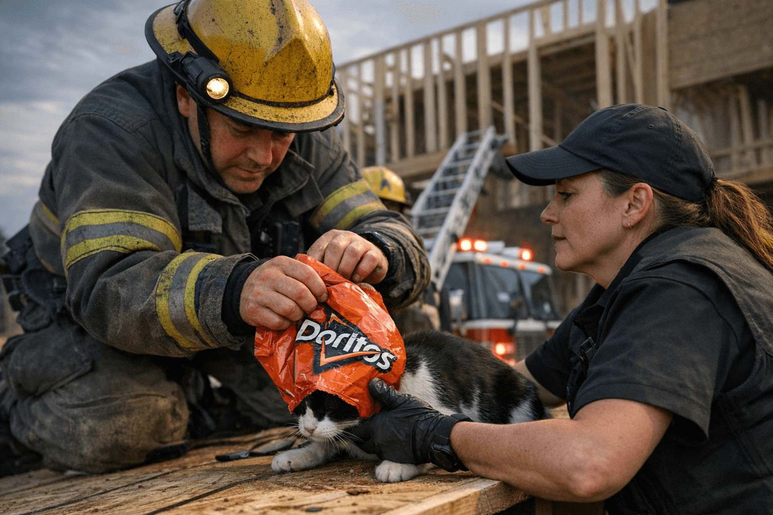 Greensboro rescuers free cat trapped with Doritos bag