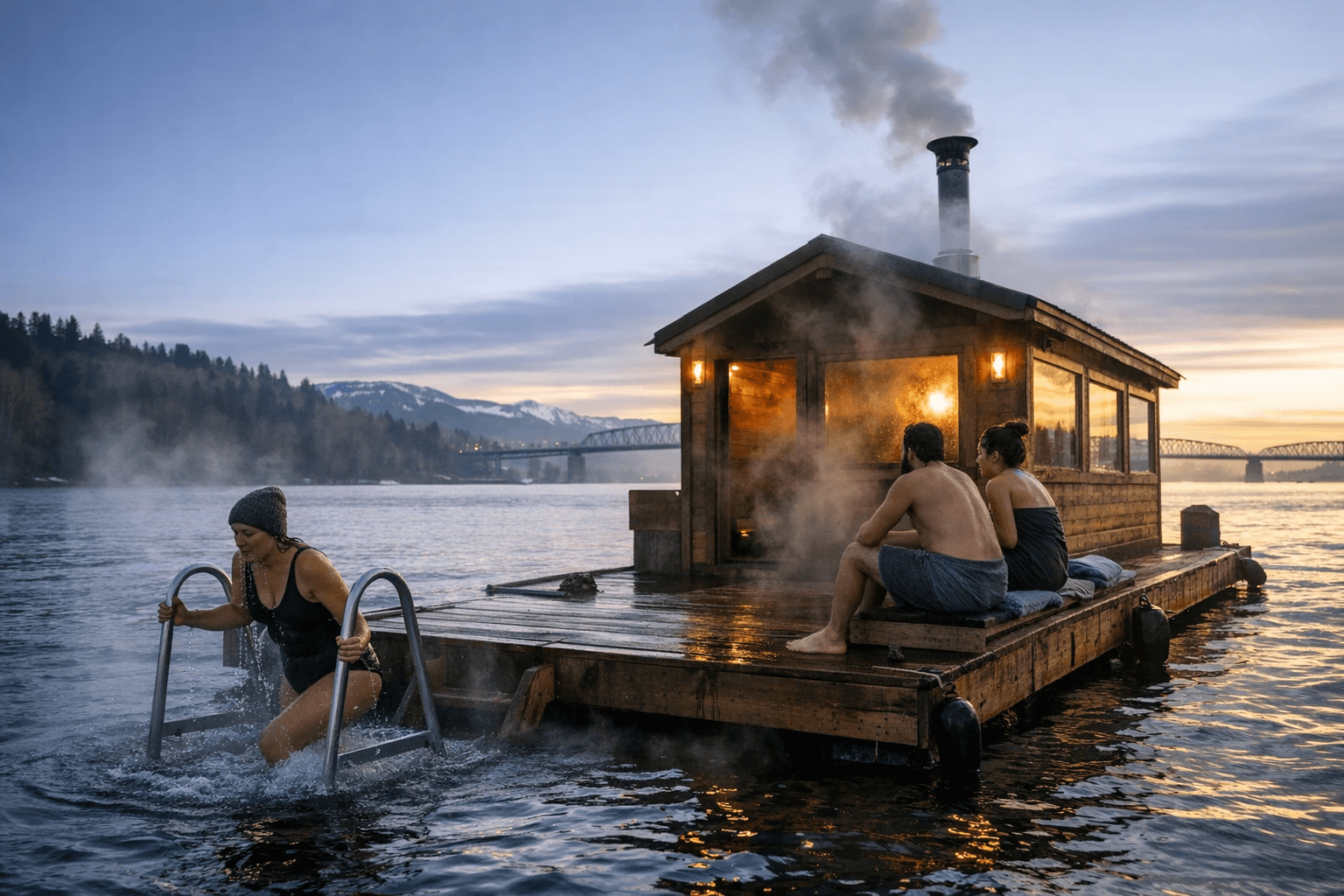 Portland's first floating sauna Ebb and Ember opens on Columbia