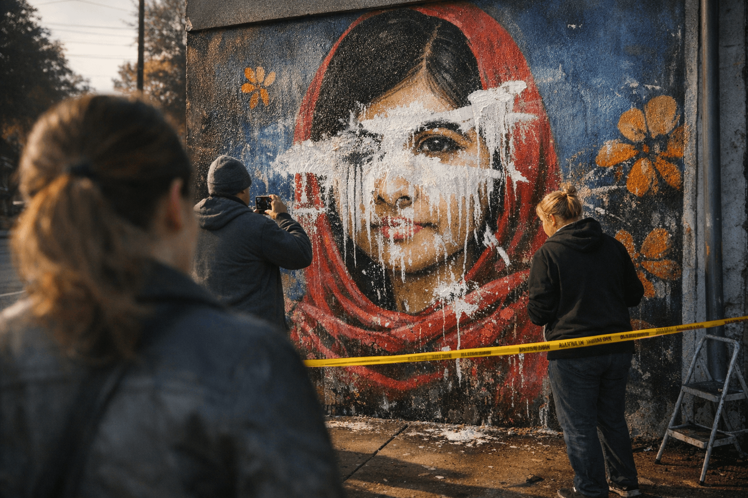 Heights mini-mural of Malala defaced, restoration pledged by councilmember Abbie Kamin