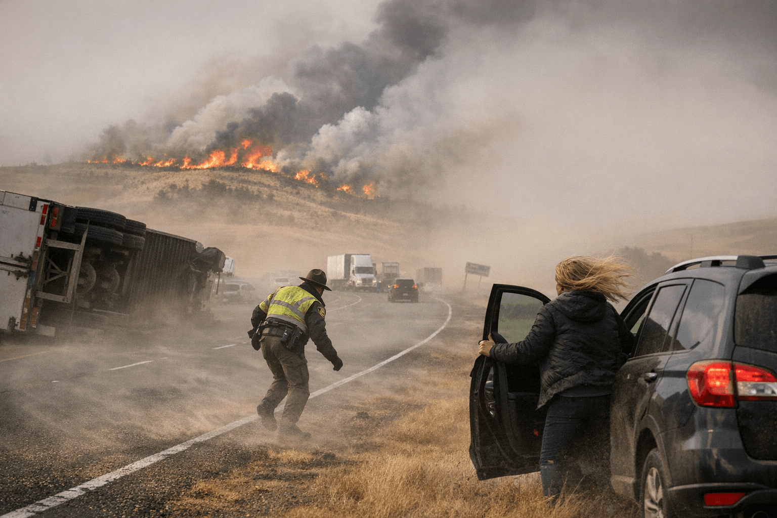 High winds snarled travel and raised fire risk in Albany County