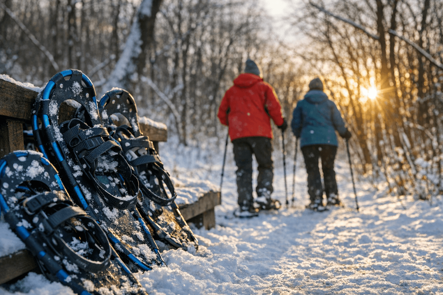 Free snowshoe rentals on Glacial Trail Fridays in Buena Vista County