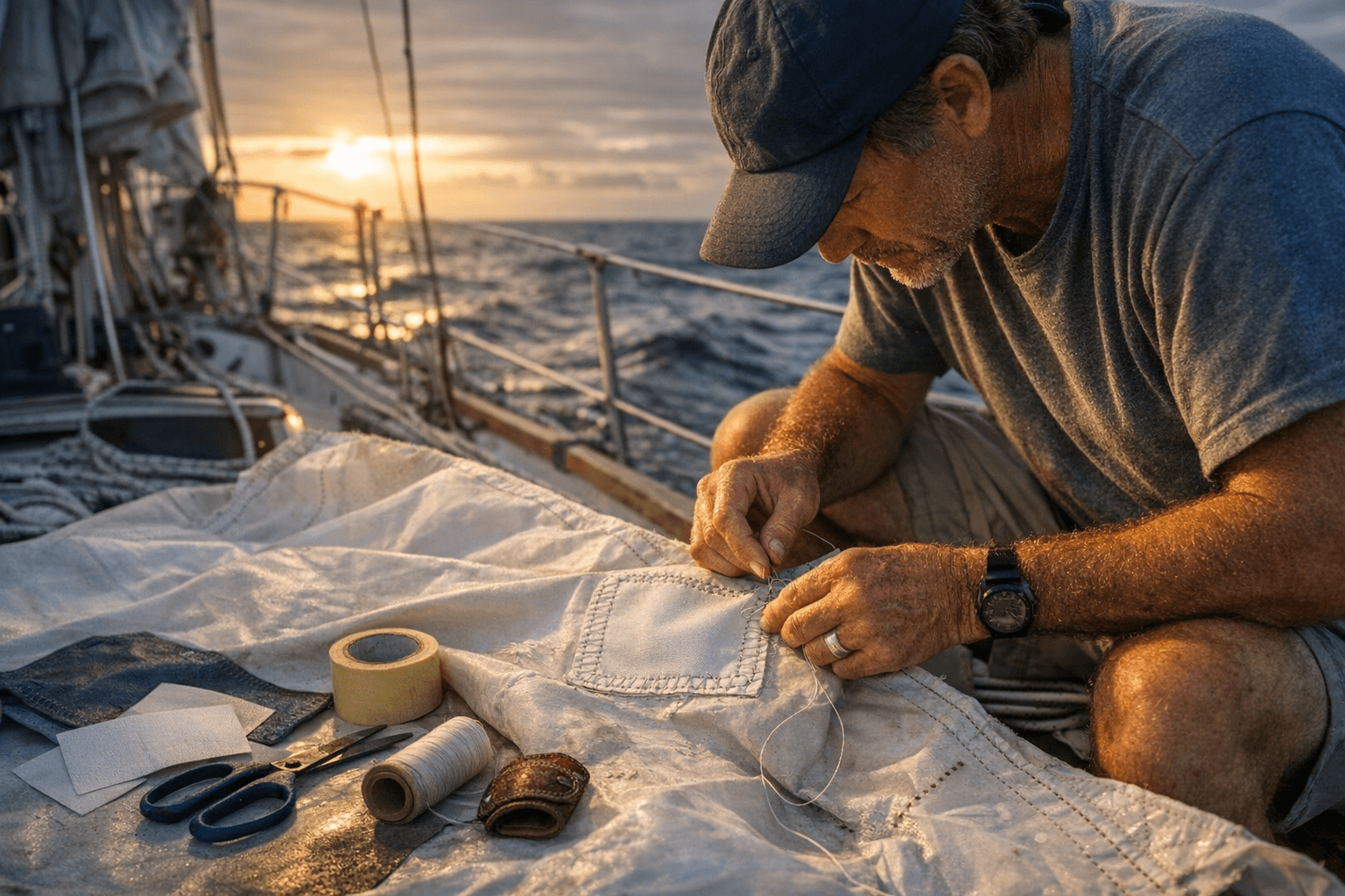 Practical Sailor's Guide: Essential Tools, Stitchwork and Patches for Sail Repairs