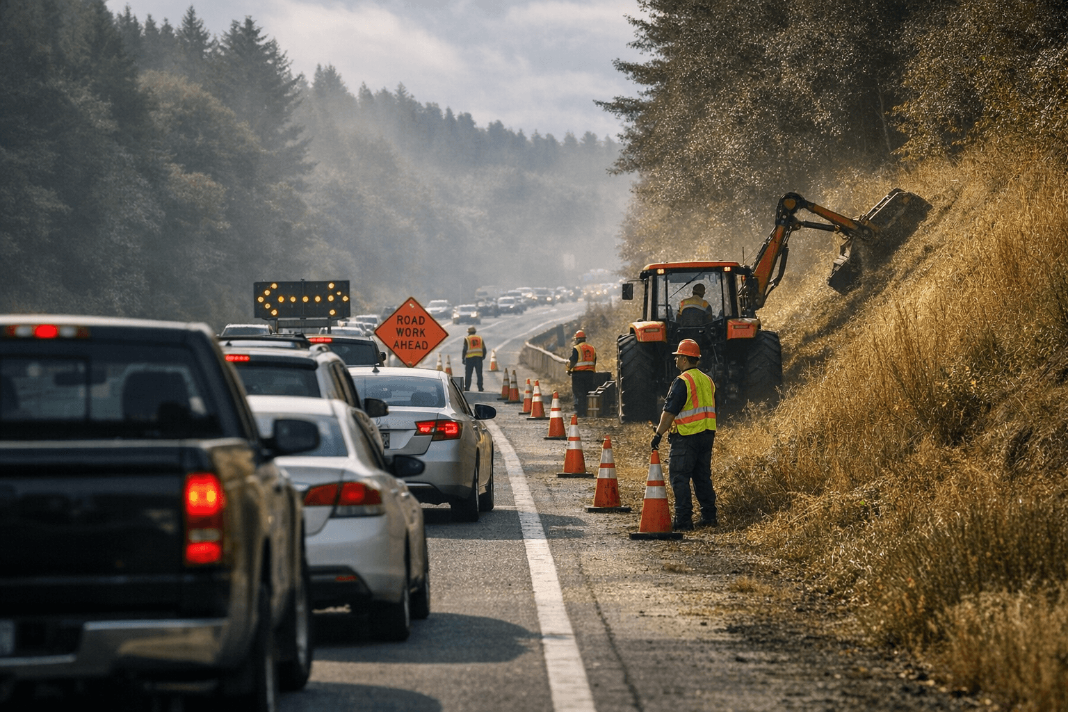 Southbound US-101 Lanes Closed for Mowing, Delays Expected Near Englewood