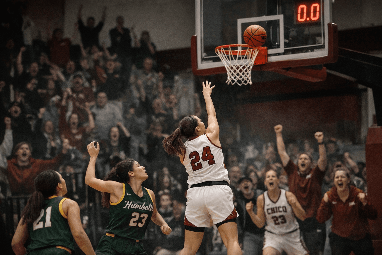 Chico State's Aragon hits 1,000th point buzzer-beater; Humboldt men edge win