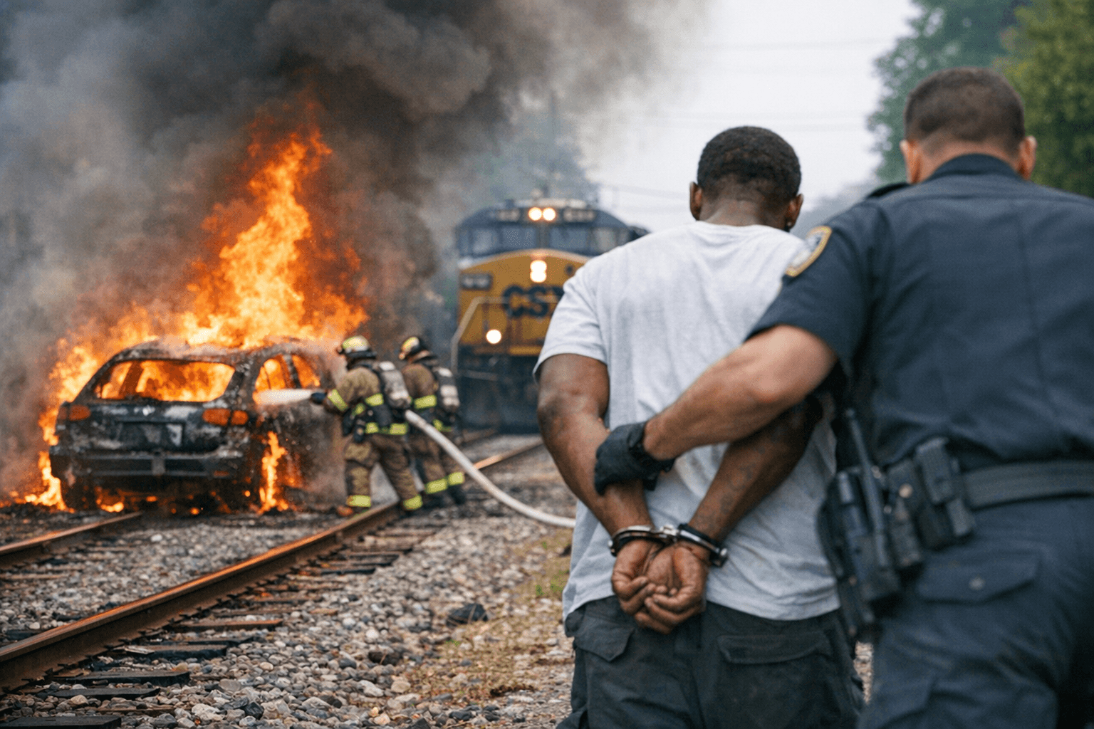 Baltimore Man Arrested for Intentionally Setting Vehicle Ablaze Along CSX Tracks