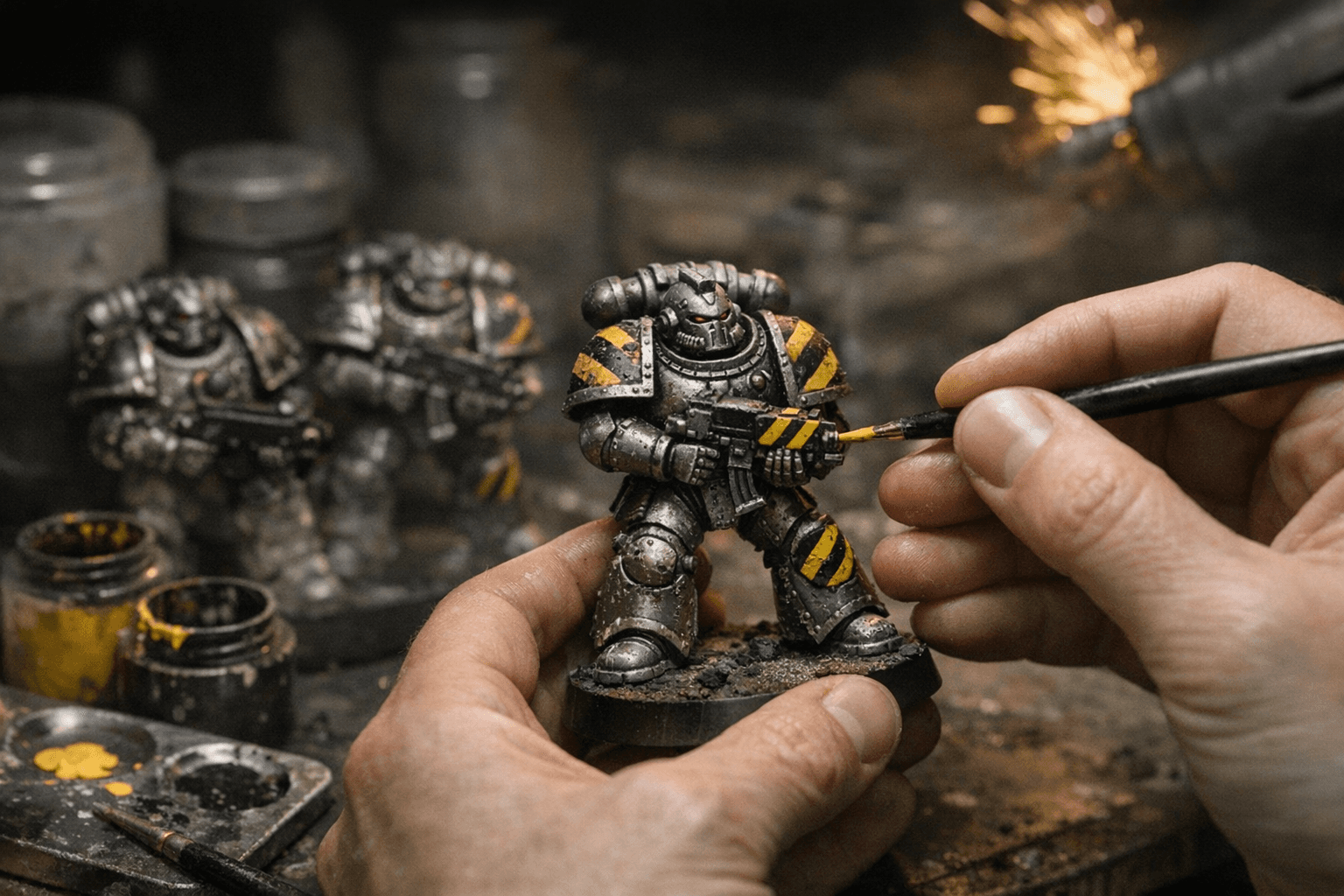 Games Workshop Teaser Prompts Painters to Prep for Hazard-Striped Iron Warriors