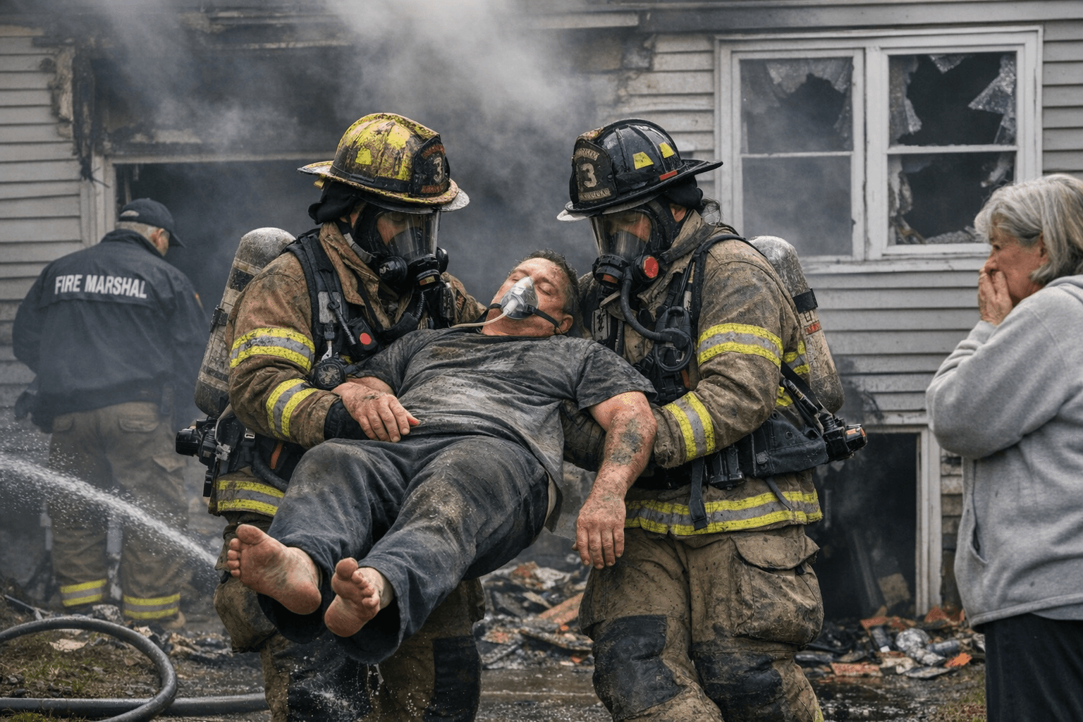 Middletown Basement Fire on Brooks Road: Unconscious Resident Rescued, Expected OK