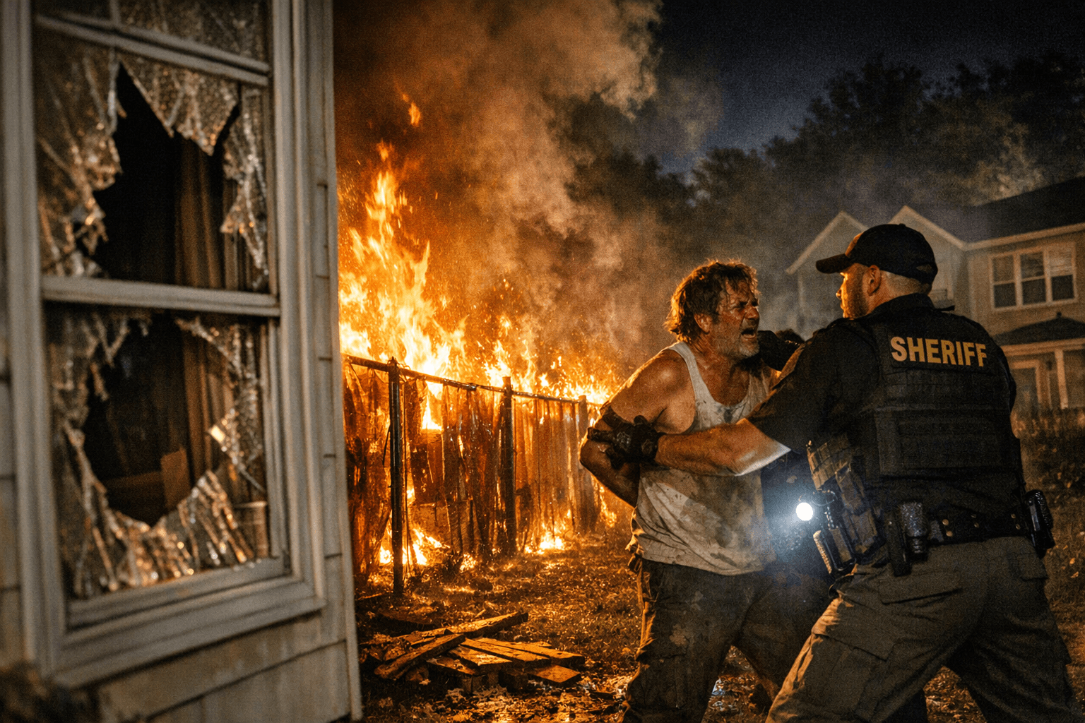 Mebane man accused of setting neighbor’s fence ablaze, smashing window, resisting deputies