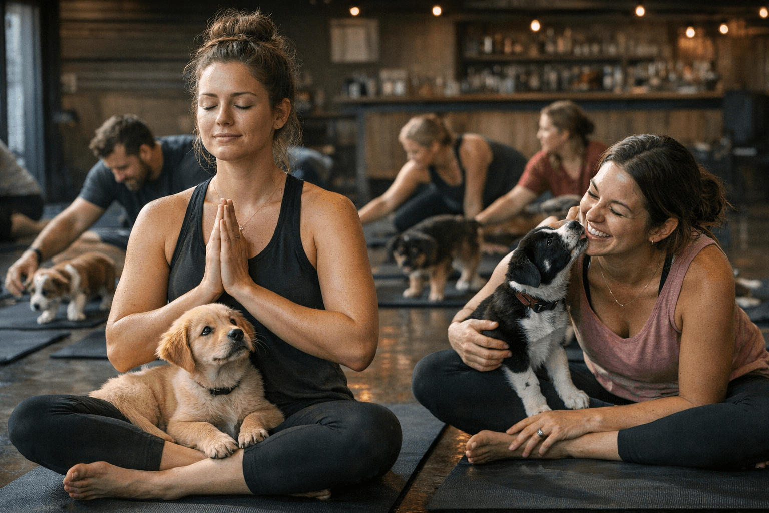 Puppy Yoga at The Village at 1883 Offers Relaxation and Adoption