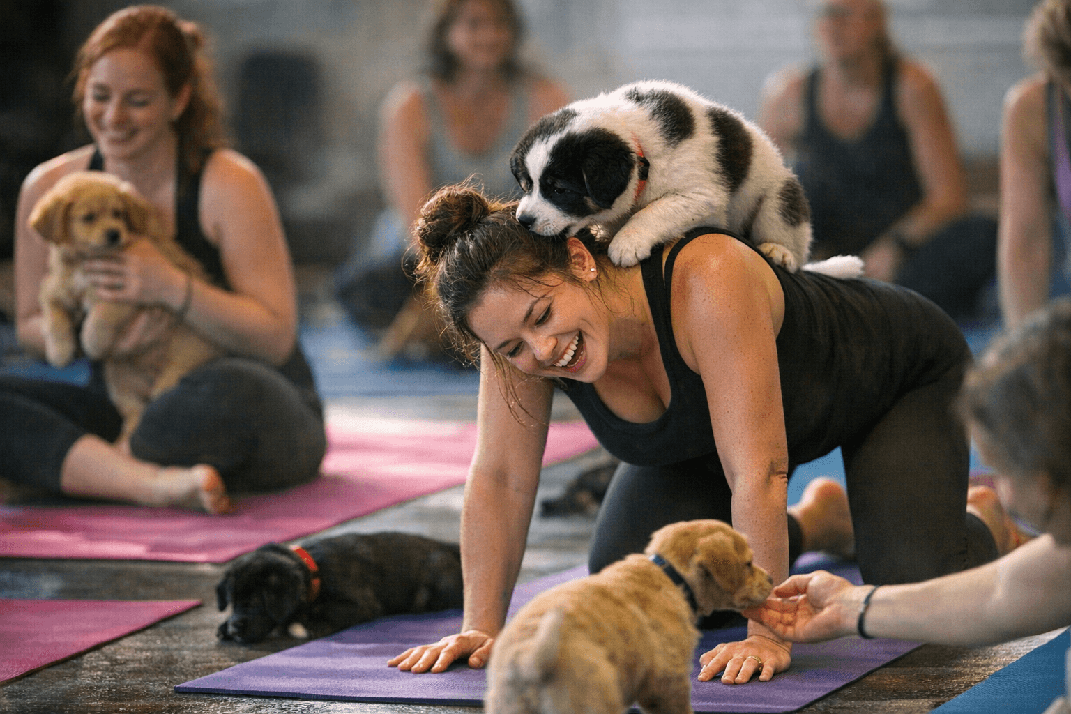Community Puppy Yoga Jan. 15 Raises Funds for Blue Skies for Children