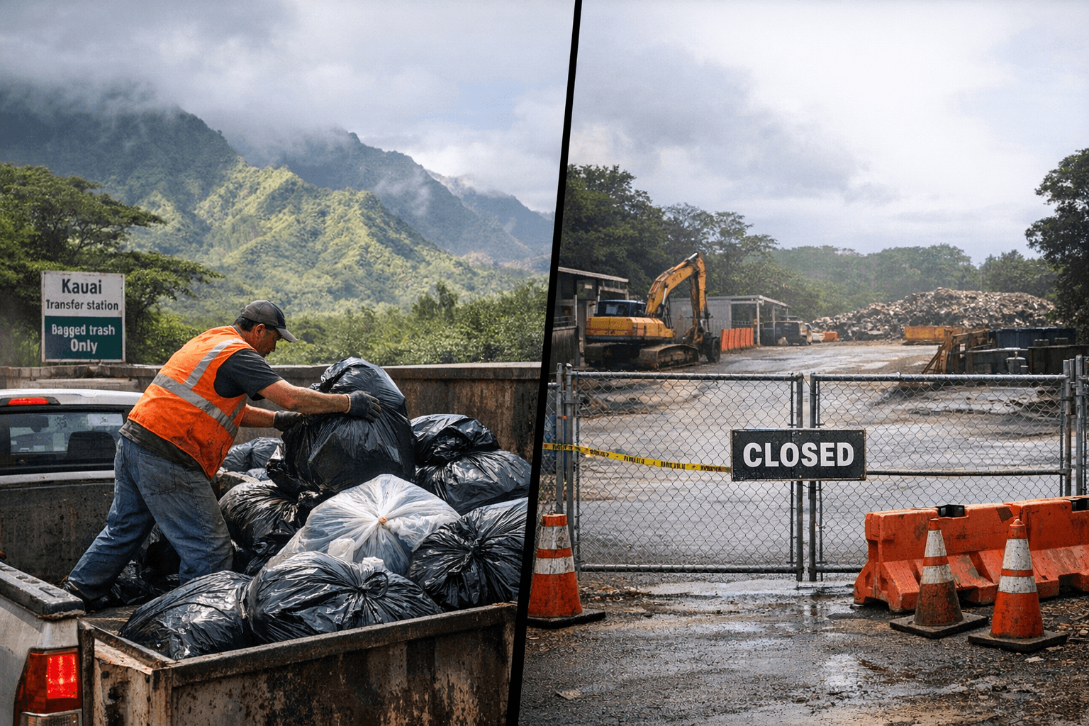 Kauai transfer stations update: Hanalei bagged trash only; Kapa'a closed