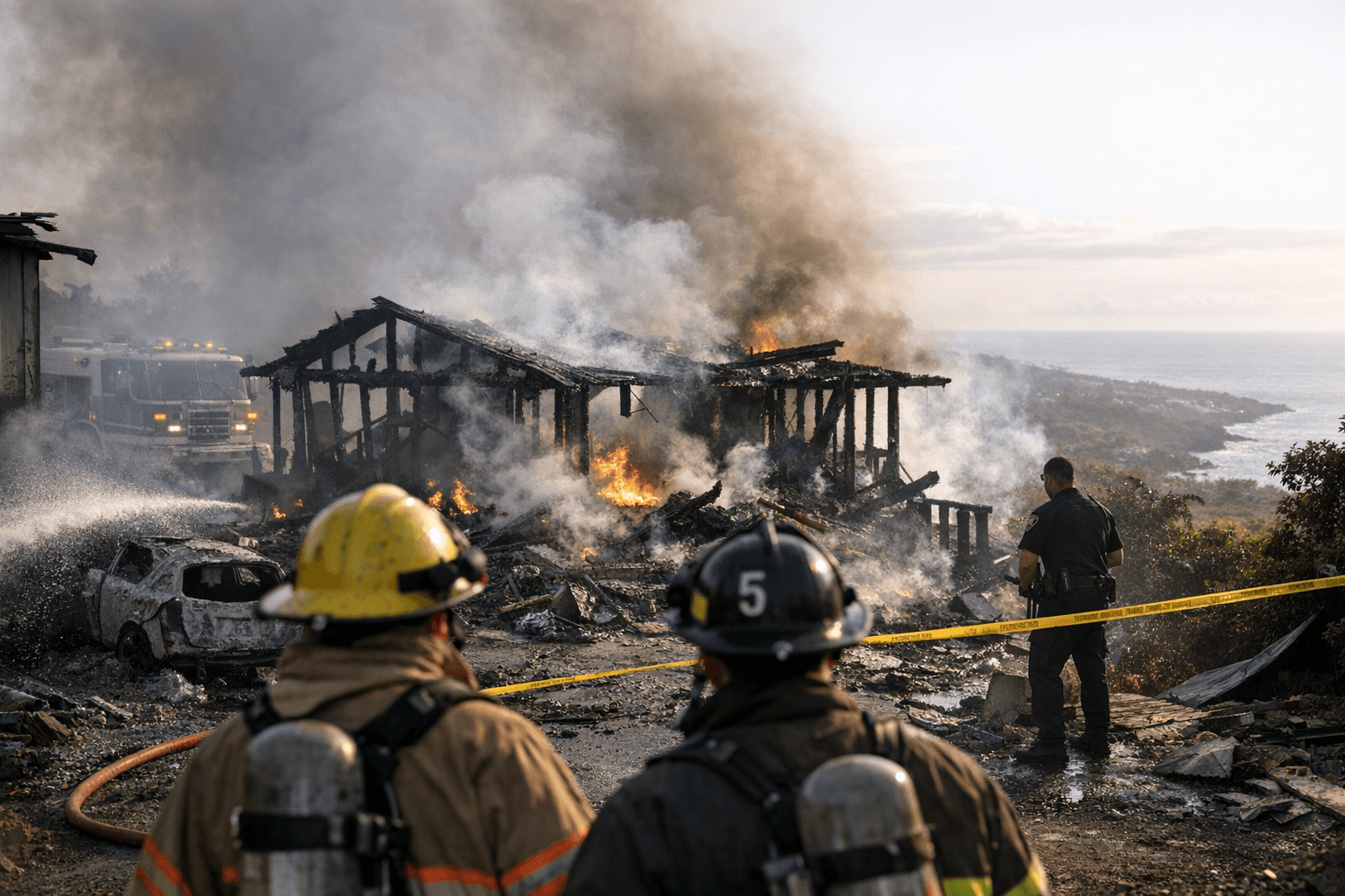 Captain Cook Home Destroyed in Afternoon Blaze; No Injuries, Police Seek Tips