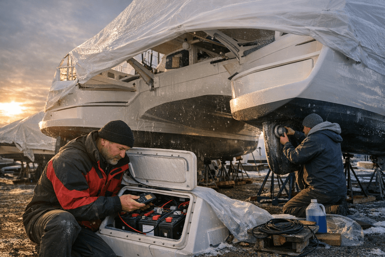 Catamaran Winterization Checklist: Balanced Battery Care and Twin-Hull Protection