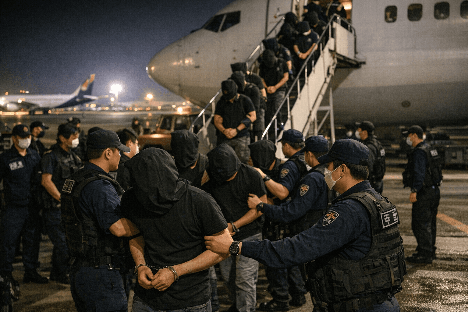 South Korea repatriates 73 suspects in Cambodia-based online scam network