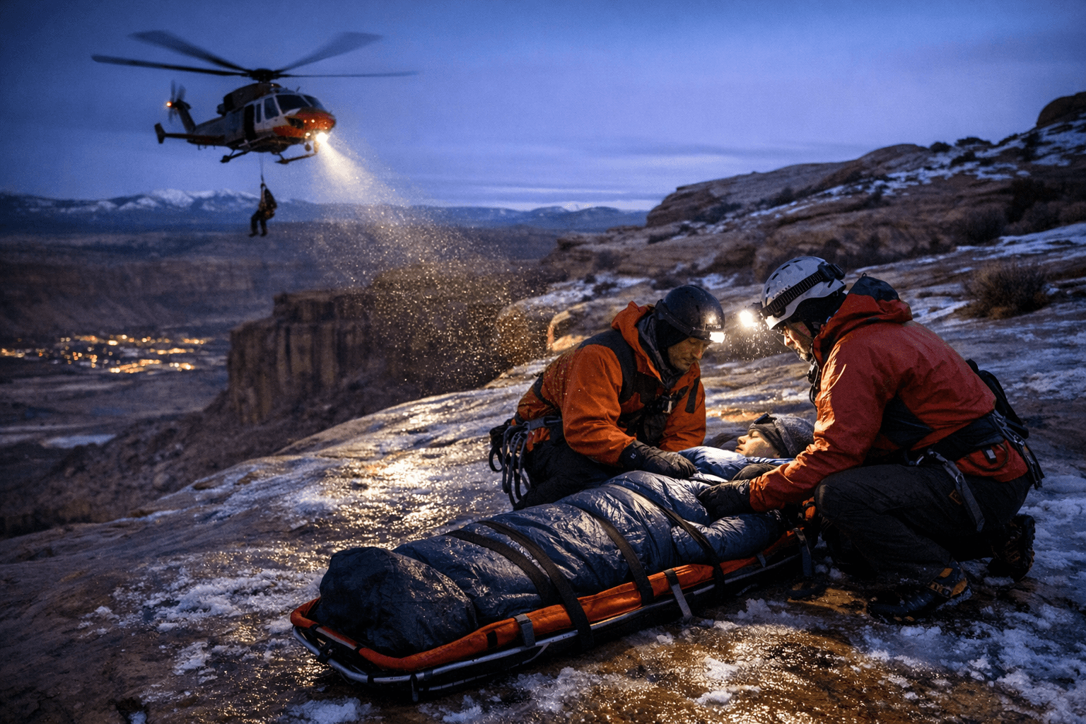 Three Weekend Moab Rescues Include Airlifts; Officials Urge Winter Gear