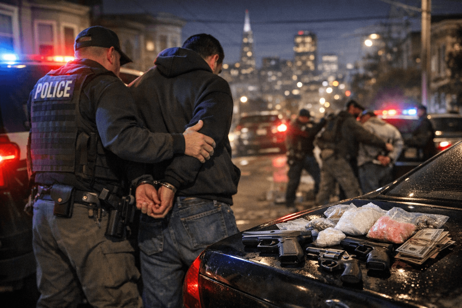 Multi-Agency SF Buy-Bust Nets Eight Arrests, Narcotics and Two Guns Seized