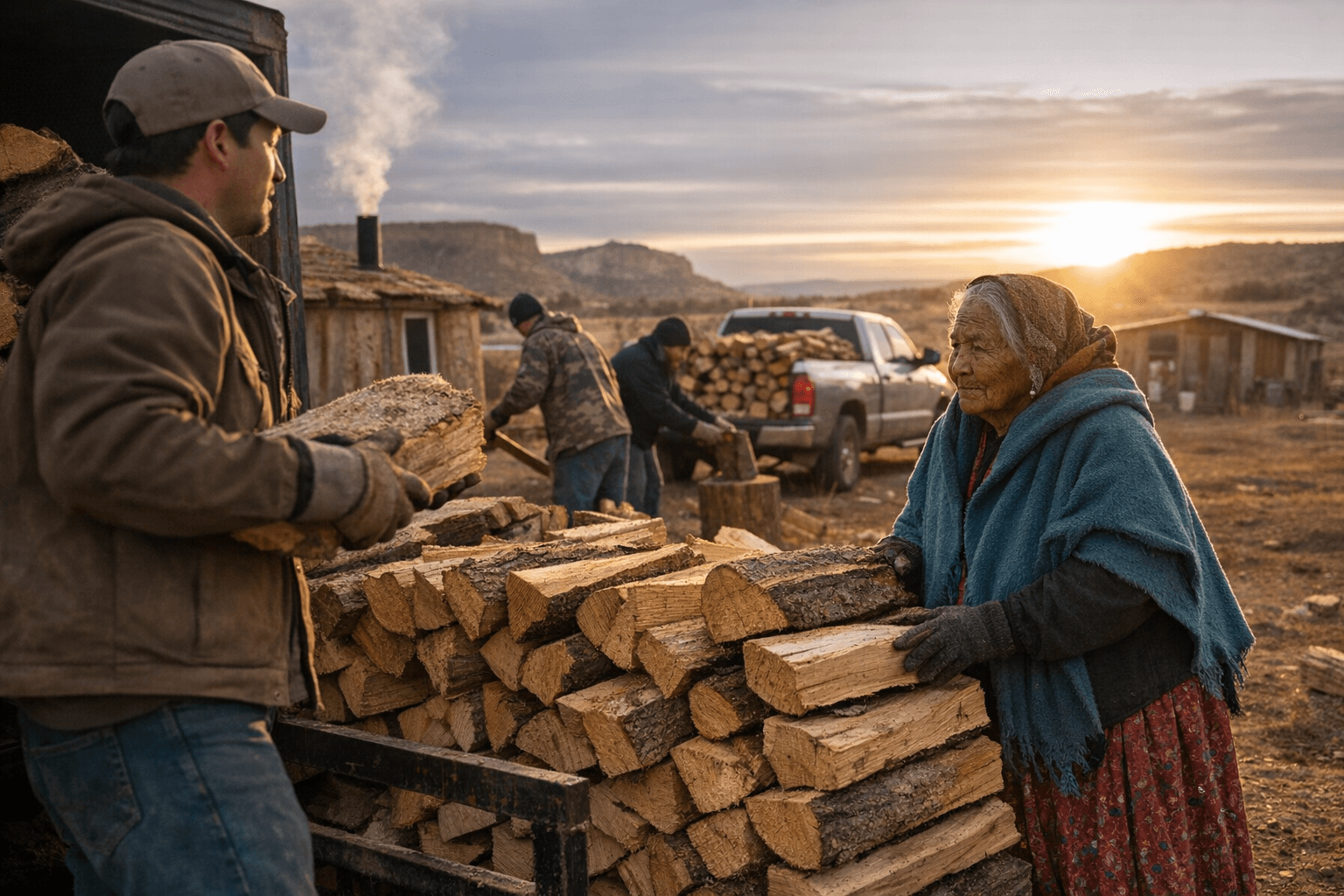 Chizh for Cheii Volunteers Prepare Stove-Ready Firewood for Navajo Elders