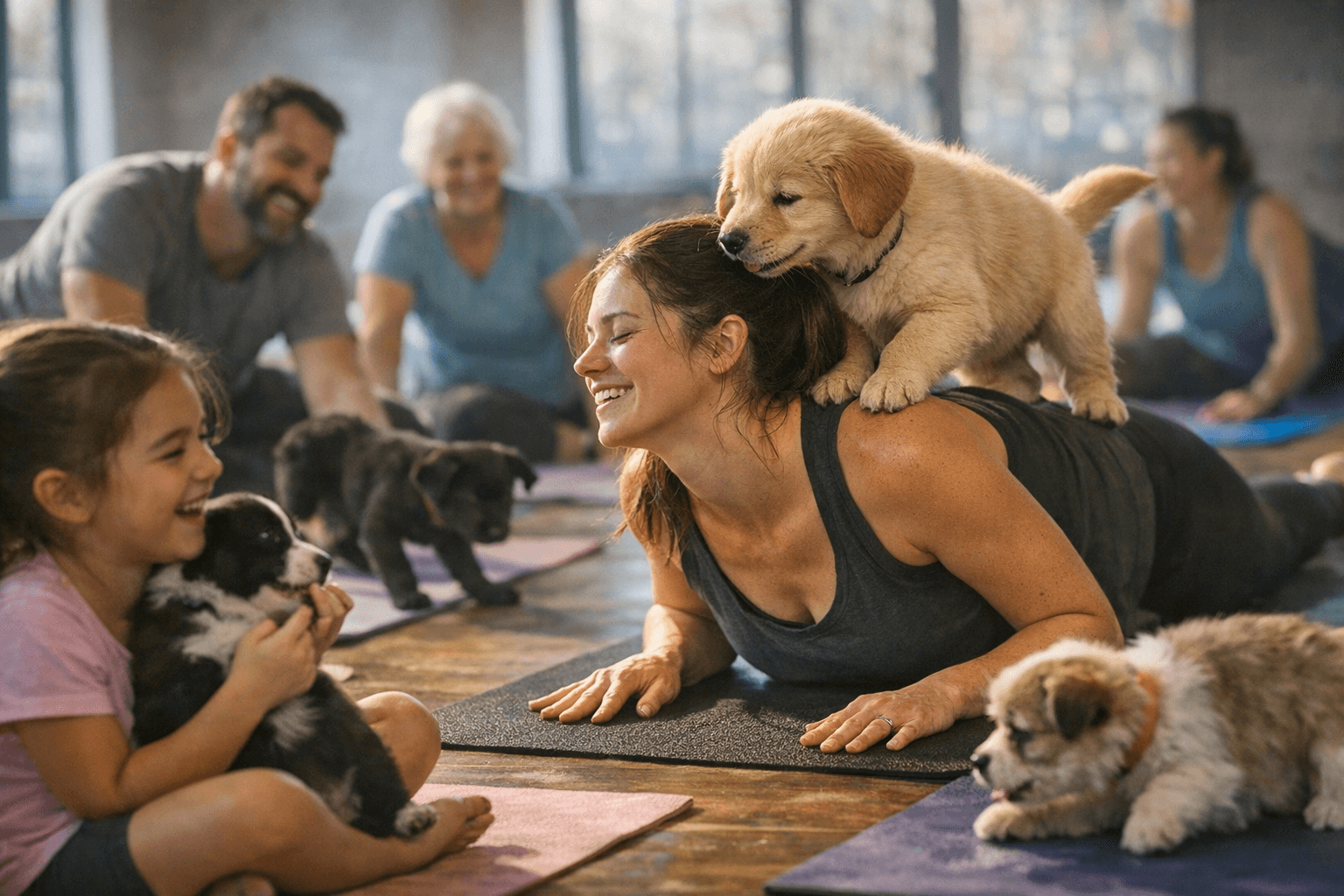 Community Wellness Roundup: Stretch and Fetch Puppy Yoga Joins Family Events