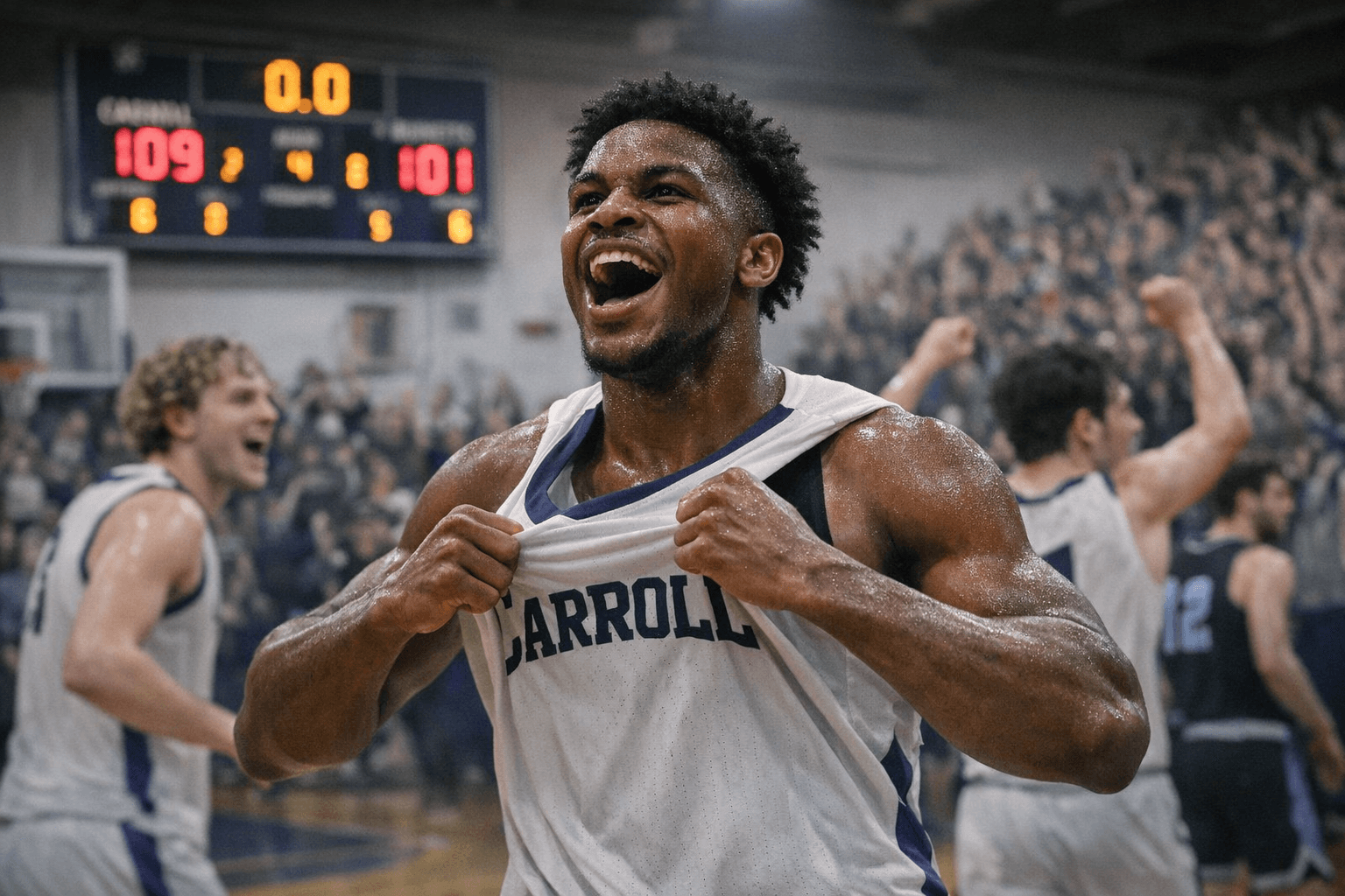 Crane’s 48 Points Tie 55-Year Record as Carroll Wins 109-101