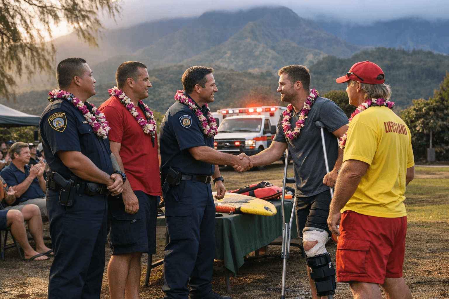 Kauaʻi Officials Honor First Responders for Hanalei Shark Attack Rescue