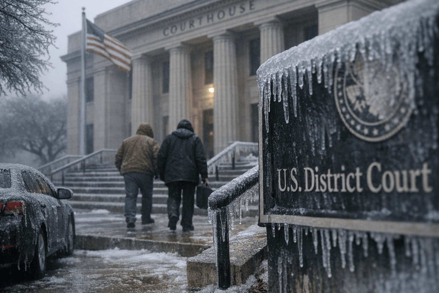 Del Rio Federal Courts Delayed to 1 PM Monday Amid Ice Warning