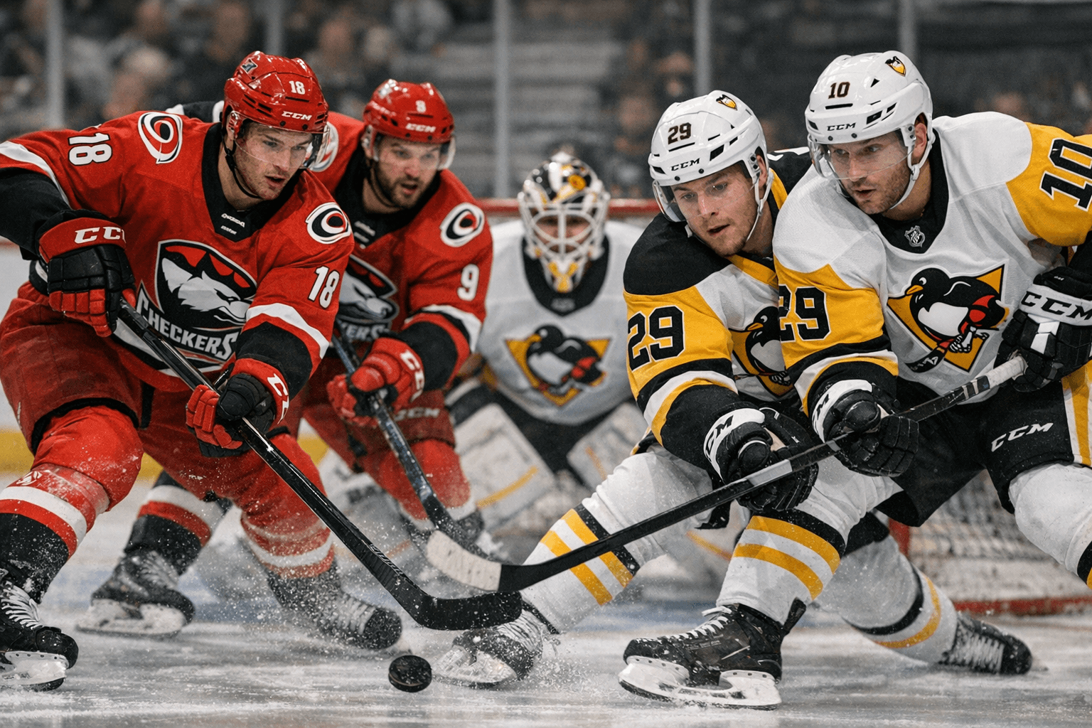 Hot Checkers Visit Eastern Conference-Leading Penguins: Devine, Steeves vs Broz, Calvert