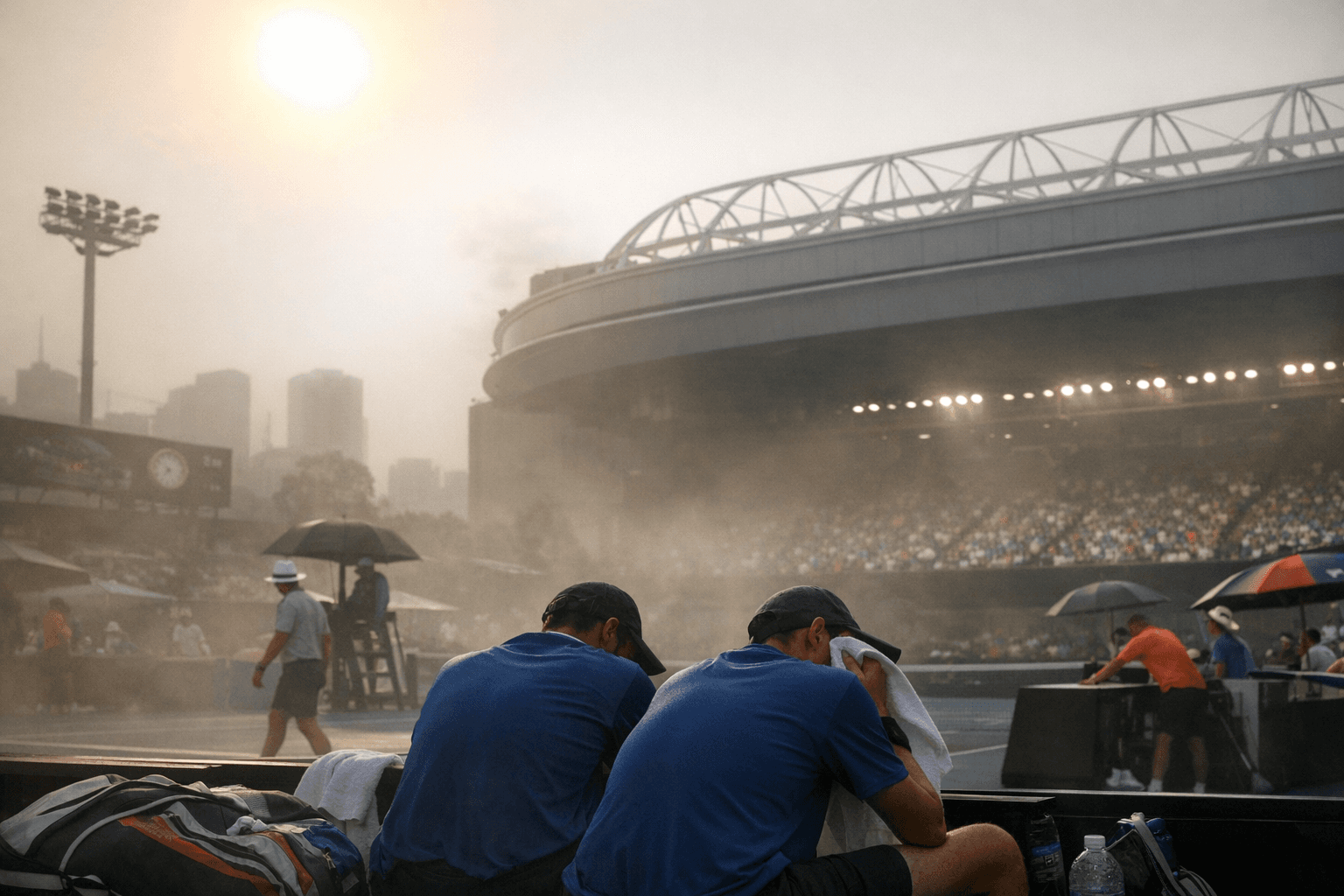 Australian Open heat forces roofs closed and suspended outdoor play