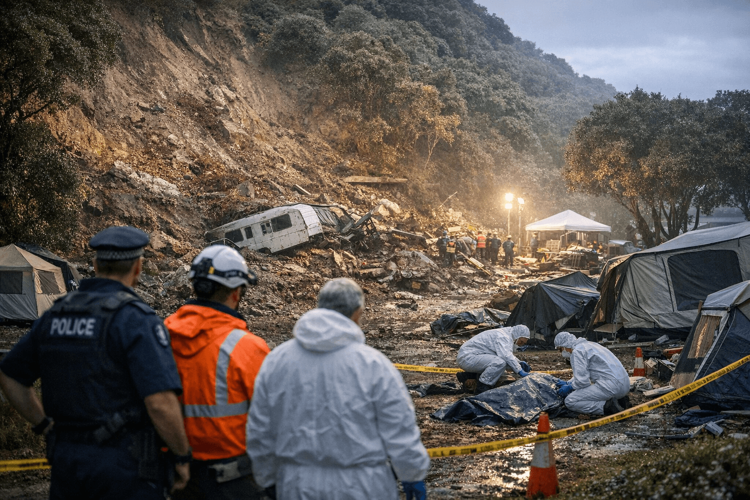 Mount Maunganui campground landslide leaves families awaiting identification