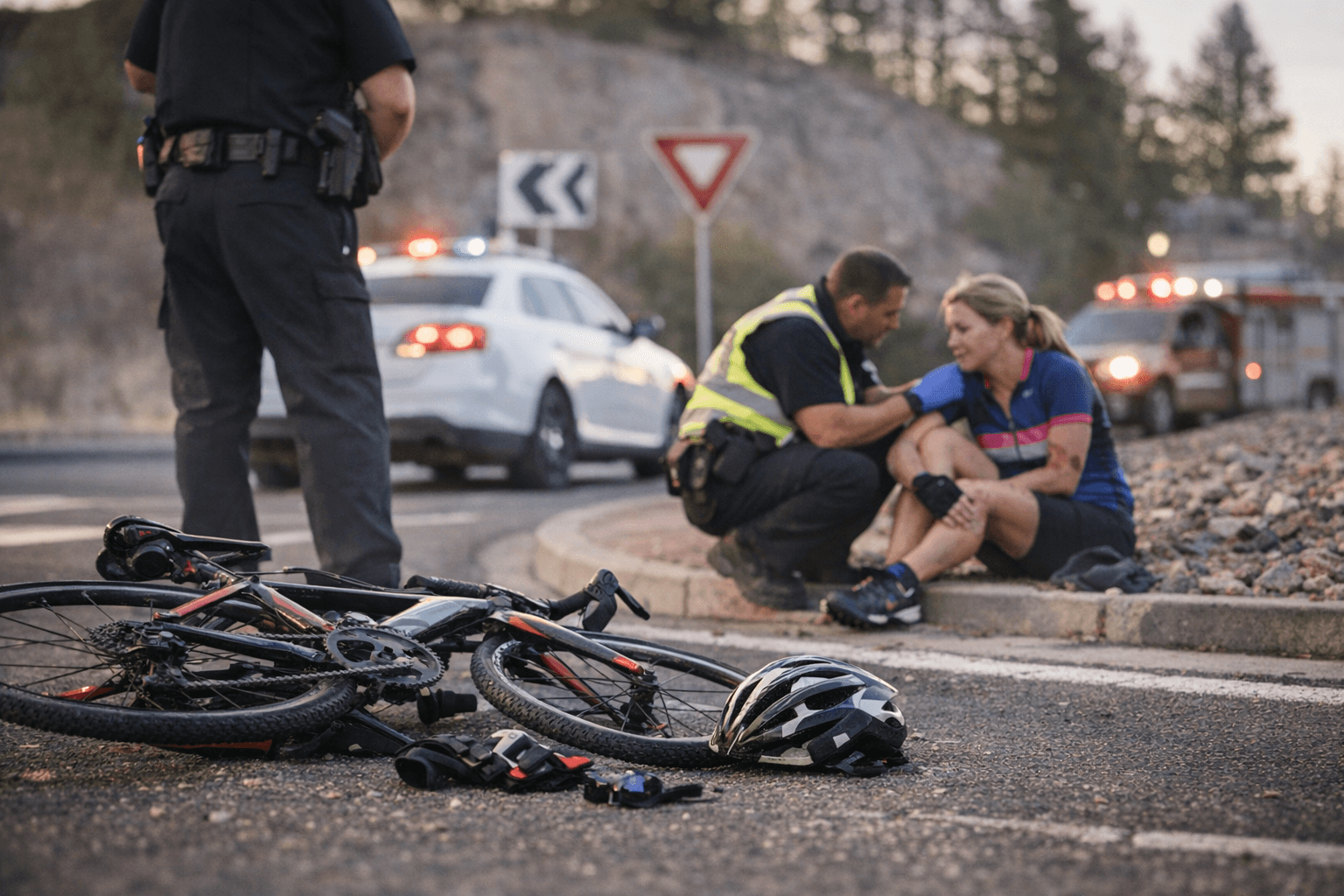 Female Cyclist Struck Near Los Alamos Diamond Drive Roundabout; Minor Injuries