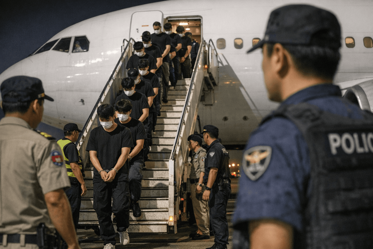 South Korea flies home 73 suspected online-scam operatives from Cambodia